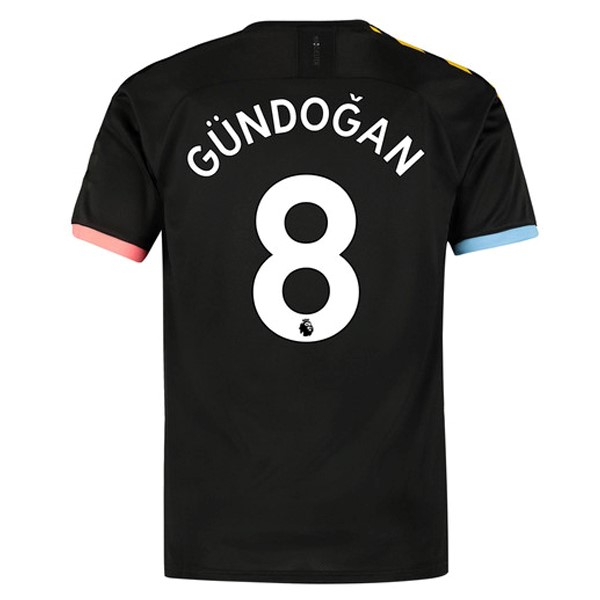 Camiseta Manchester City NO.8 Gundogan Segunda equipación 2019-2020 Negro